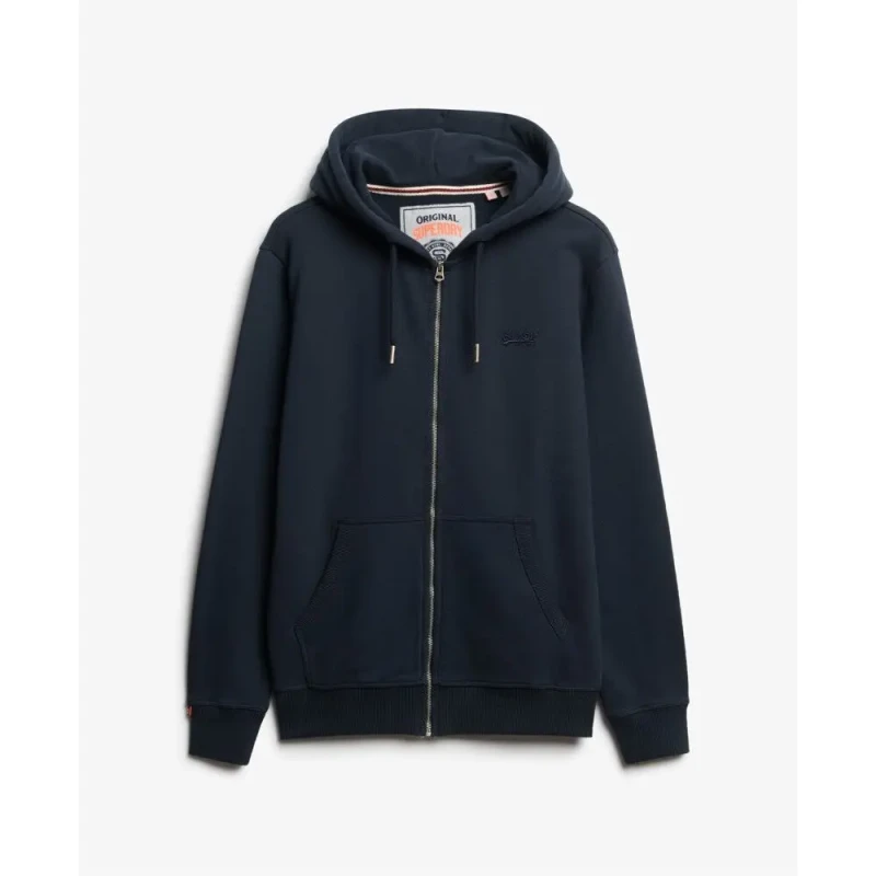 Image of Superdry Zip-up hoodie Superdry Essential Logo Bleu Male S