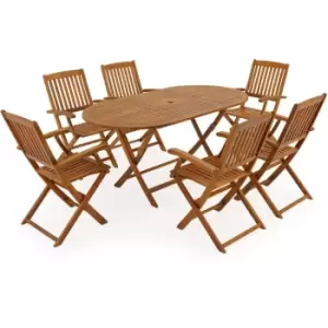 Image of 6 Seat Garden Dining Set Boston Acacia Wood Foldable