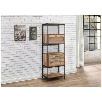Image of Birlea - Urban Industrial Style 3 Drawer Shelving Unit with Metal Frame
