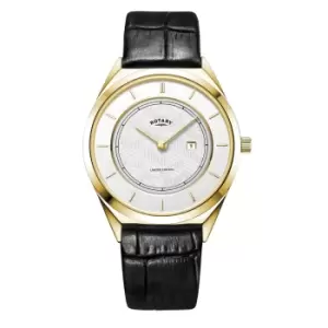 Image of Rotary GS08007-02 Champagne Collection Black Leather Wristwatch