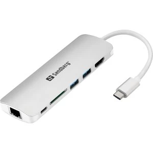 Image of Sandberg USB-C Dock HDMI+LAN+SD+USB61W