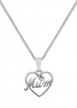 Image of Sterling Silver Diamond Set Mum Pendant Necklace.