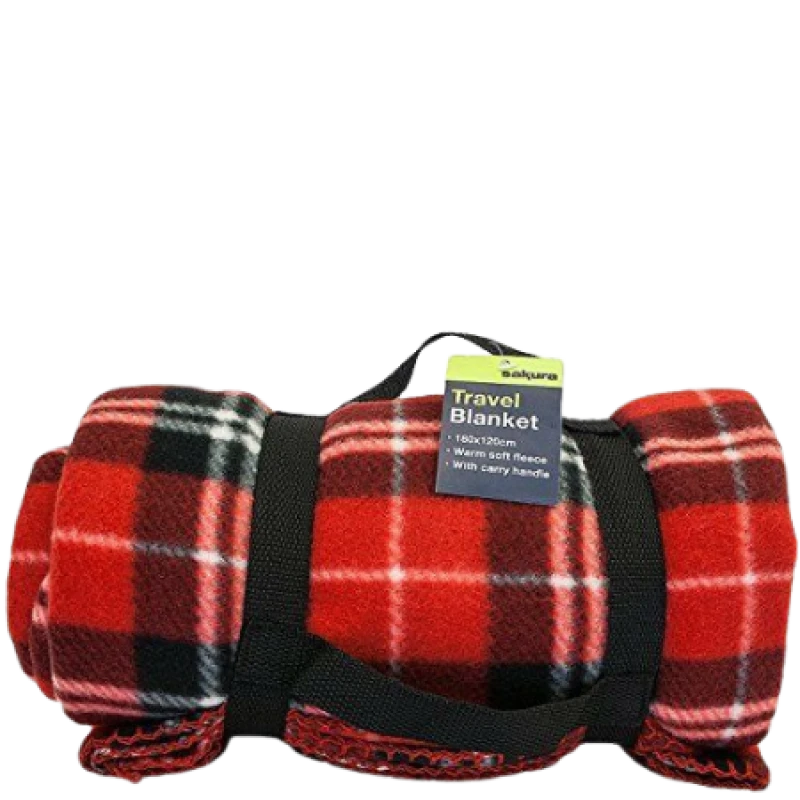 Image of Sakura Travel Blanket - 180 x 120cm RED-428902