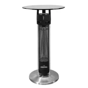 Image of Dellonda Bistro Table with 1600W Heater, 95cm, Black/Stainless Steel