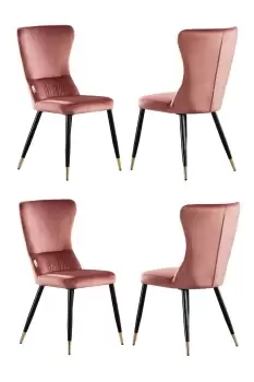 Image of New York' LUX Upholstered Dining Chairs Set of 4