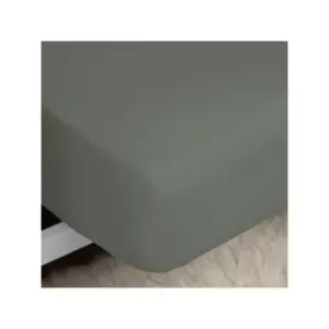 Image of Belledorm Easycare Polycotton Percale 200 Thread Count 15" Extra Deep Fitted Sheet, Grey, Super King