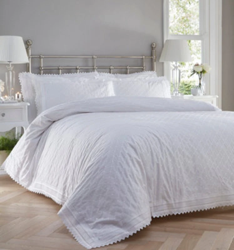 Image of Portfolio Home Broderie Anglaise Duvet Cover Set White