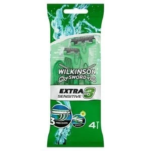 Image of Wilkinson Sword Male Extra 3 Disposable Sensi Razors x 4