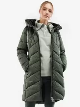 Image of Barbour International Salta Quilt Jacket - Green, Size 8, Women