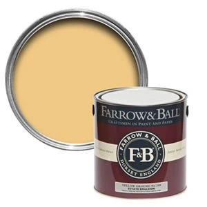Image of Farrow & Ball Estate Yellow ground No. 218 Matt Emulsion Paint 2.5L