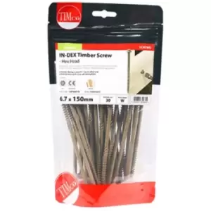 Image of Timco - Exterior Timber Hex Construction Screws - 6.7 x 150 (Bag of 30)