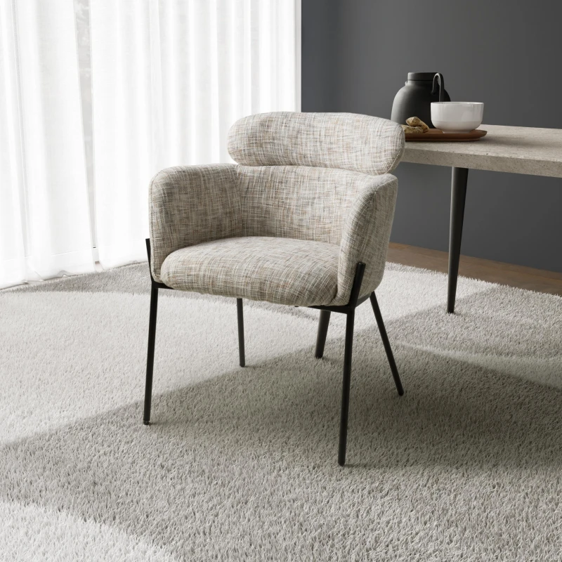 Image of Shankar Set of 2 Rome Accent Chairs Dining Chairs 63x83x62 Beige 38768705000