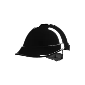 Image of V-Gard 200 Vented Safety Helmet with Fas-Trac III Suspension and Sewn PVC Sweatband, Black
