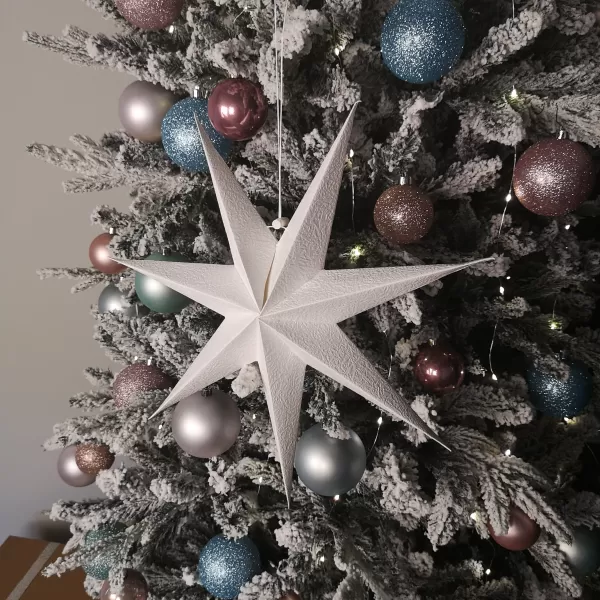 Image of 38cm White Paper Foldable Star Christmas Decoration