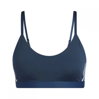 Image of adidas All Me 3-Stripes Sports Bra Womens - Crew Navy / White / White