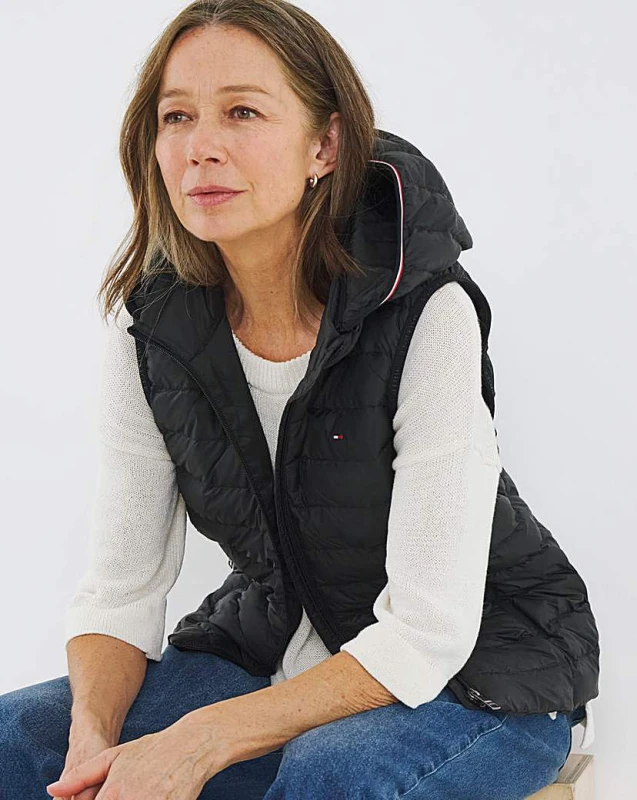 Image of Tommy Hilfiger Padded Gilet Black Female 2XL CK12005