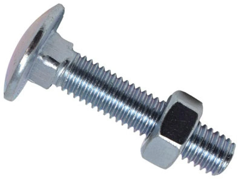 Image of Metalmate Memcsx0840 Cup Square Hex Bolt & Nut Zp M8 X 40mm Box 50 Memcsx0840