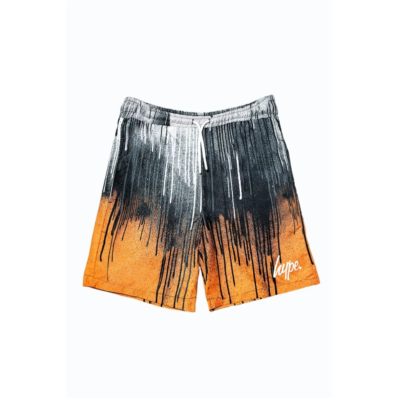 Image of Hype Multi Orange Drips Swim Shorts Multi male