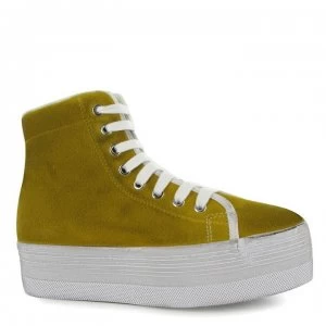 Image of Jeffrey Campbell Homg Suede Wash Hi Tops - Mustard/White