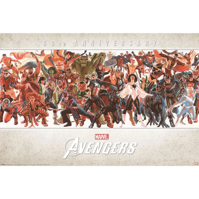 Image of Avengers Characters 60th Poster Multi unisex