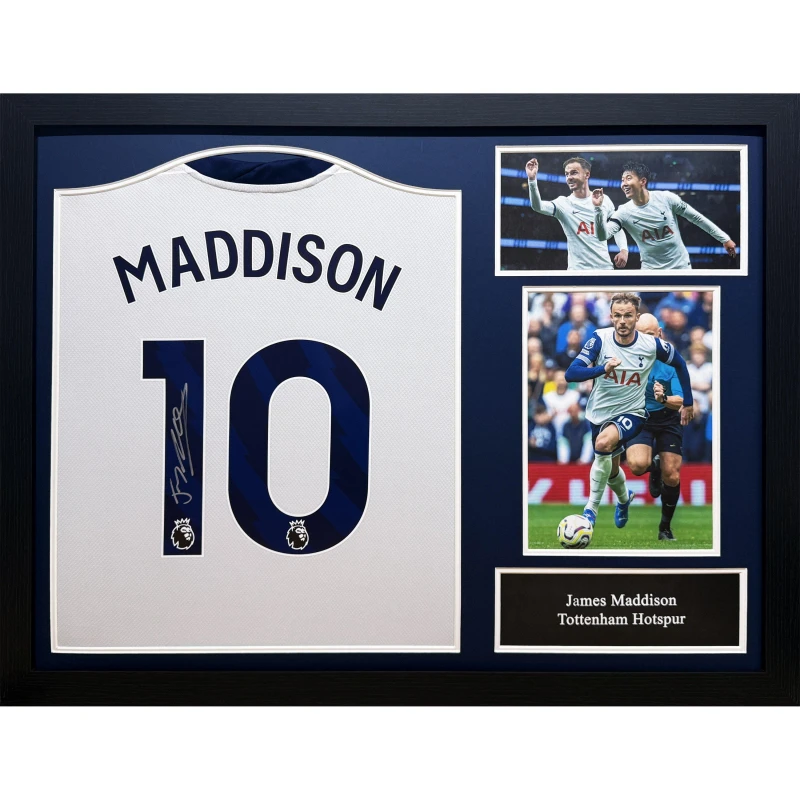 Image of AllStarSignings Ltd James Maddison signed Tottenham Hotspur shirt White unisex One Size