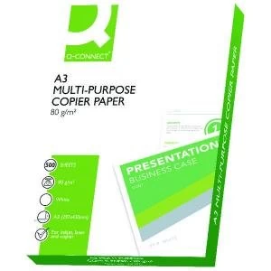 Image of Q-Connect Copier A3 Paper 80gsm White Ream Pack of 500 KF01089