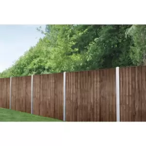 Image of Forest Garden Pressure Treated Brown Closeboard Fence Panel 6' x 6' (5 Pack) in Dark Brown Timber