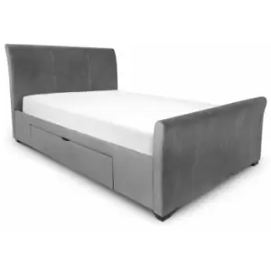 Image of 5ft Kingsize 150cm Bed In Dark Grey Velvet - Harriett