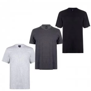 Image of Donnay Three Pack V Neck T Shirt Mens - GreyM/CharM/Blk