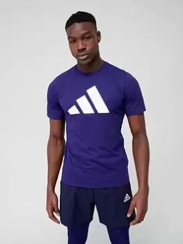 Image of adidas Performance Train Essentials Feelready Logo Training T-Shirt - Navy, Size S, Men