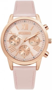 Image of Missguided Pink Faux Leather Strap Watch