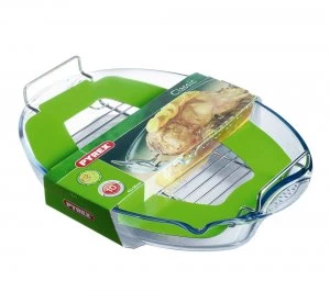 Image of Pyrex Easy Grip 42 x 30cm Roaster with Rack