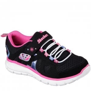 Image of Skechers Vim Brite Childrens Trainers - Black/Pink