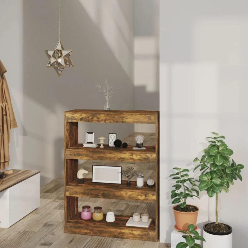 Image of VIDAXL Book Cabinet/Room Divider Smoked Oak 80x30x103cm Engineered wood Vidaxl 8720286844489