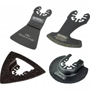 Image of Faithfull 4 Piece Oscillating Multi Tool Tile Cutting Blade Set