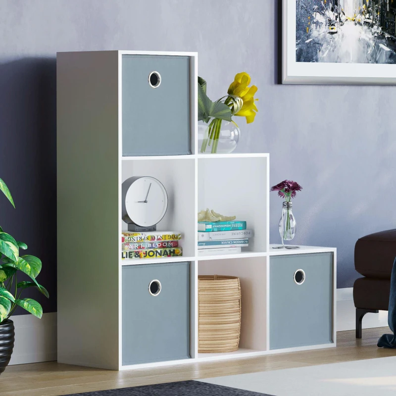 Image of Lassic 6 Cube Storage Unit (W) + Set of 3 Storage Cubes Grey unisex 6 Unit