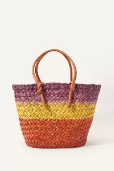 Image of Ombre Straw Beach Basket Bag