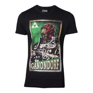 Image of Nintendo - The Legend of Zelda Propaganda Ganondorf Poster T-Shirt Male Small (Black)