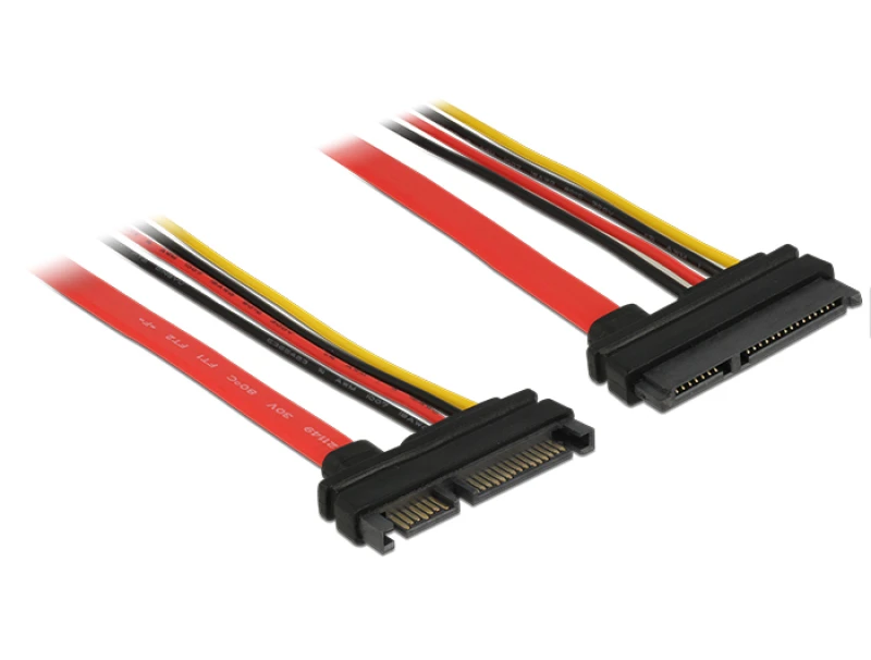 Image of DeLOCK 83803 SATA cable 0.3 m SATA 22-pin Black. Red. Yellow