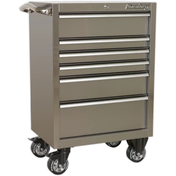 Image of Sealey Premier 6 Drawer Stainless Steel Roller Cabinet Stainless Steel