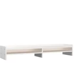 Image of Vidaxl - Monitor Stand White 100x24x16cm Solid Wood Pine White