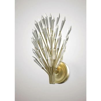 Image of Wall light Fay 1 Bulb E14 Aged gold / silver / crystal
