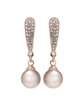 Image of Jon Richard Rose Gold Pearl Earrings
