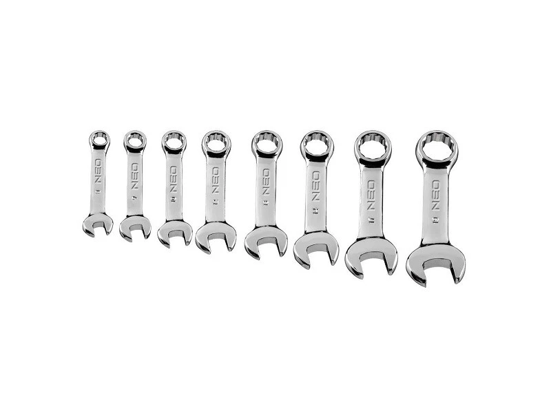 Image of NEO TOOLS 09-791 Spanner Set, ring / open ended Number of tools: 8 Chrome Vanadium Steel Spanner Set,ring / open ended (2346)