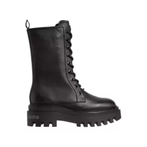 Image of Calvin Klein Jeans Flatform Mid Laceup Boot - Black
