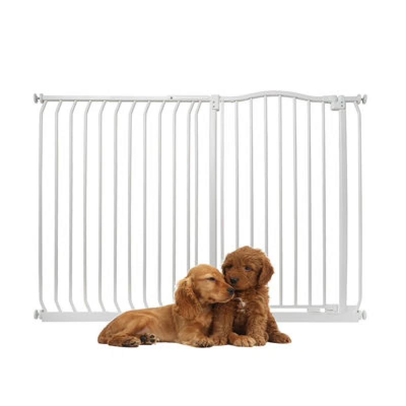 Image of Bettacare Extra Tall Curved Top Dog Gate, 134Cm - 143Cm, Matt White, Extra Tall 100Cm In Height, Pressure Fit Pet Gate