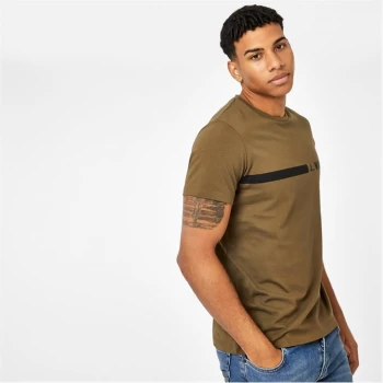 Image of Jack Wills Budden Stripe Logo T-Shirt - Olive