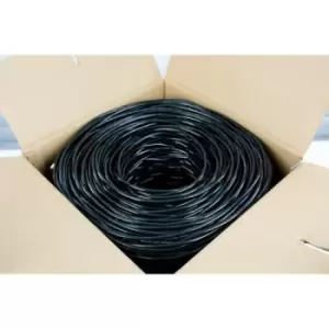 Image of Jedel CAT6 UTP Patch Cable 305 Metre Bulk Reel - Easy-Pull Box CCA Copper-Clad Aluminium Outdoor Black