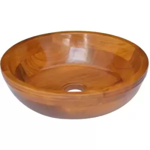 Image of Basin Solid Teak Wood Φ40x10cm Vidaxl Brown
