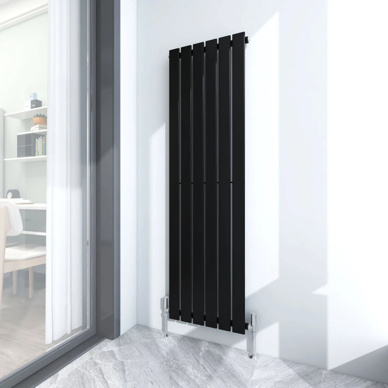 Image of MCC DIRECT Mcc Direct - 1600 x 408mm Single Designer Flat Panel Central Heating Radiator matt Black HS2223